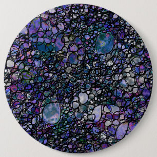 Hand-Drawn Abstract Circles, Blue, Purple, Black 6 Cm Round Badge