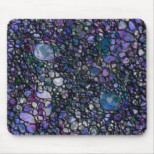 Hand-Drawn Abstract Circles, Blue, Purple, Black Mouse Mat