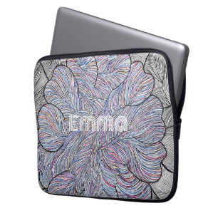 Hand Drawn Abstract Floral Laptop Sleeve