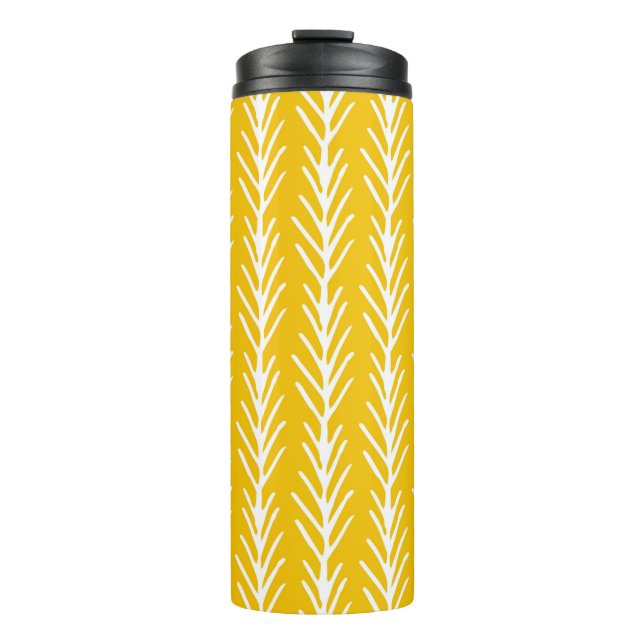 Hand drawn abstract floral seamless pattern thermal tumbler (Front)