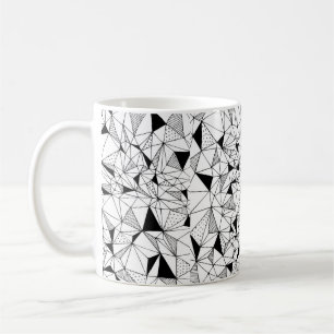 hand drawn abstract geometrical background with po coffee mug