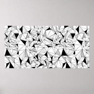 hand drawn abstract geometrical background with po poster
