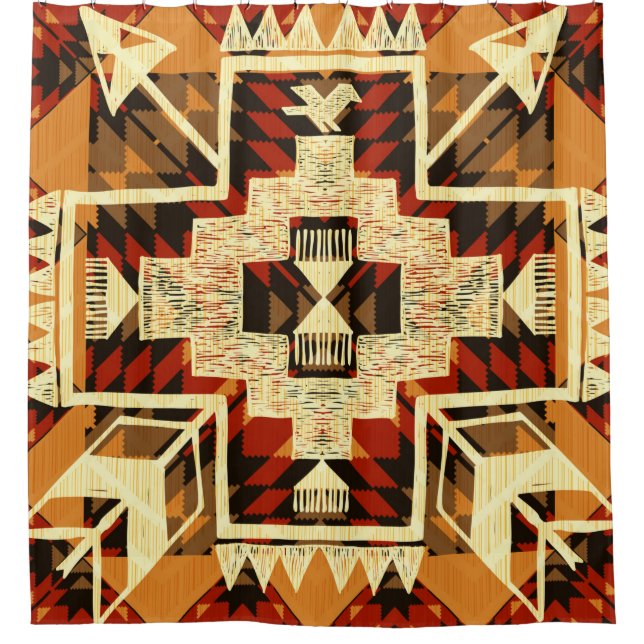 Hand drawn abstract illustration native American s Shower Curtain (Front)