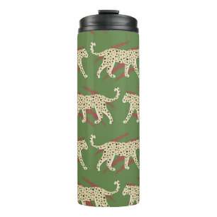 Hand Drawn Abstract Leopard Cheetah with Animal Sk Thermal Tumbler