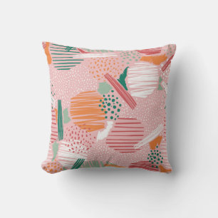 Hand drawn abstract line and paint seamless patter cushion
