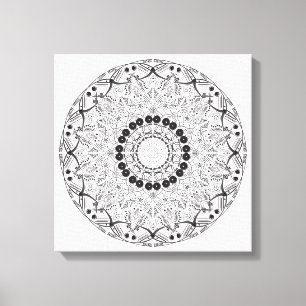 Hand drawn abstract mandala design. Vector orienta Canvas Print