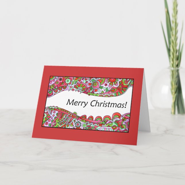 Hand-drawn Abstract Merry Xmas Card (Front)