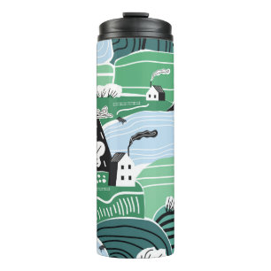 Hand drawn abstract scandinavian graphic illustrat thermal tumbler