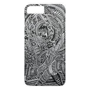 Hand-drawn Abstract Tribal Crazy Doodle iPhone 8 Plus/7 Plus Case