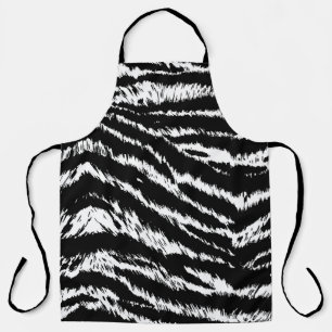 Hand Drawn Abstract Two Colors Zebra Stripes Repea Apron