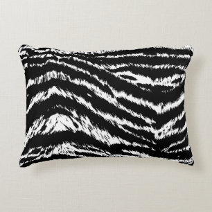 Hand Drawn Abstract Two Colors Zebra Stripes Repea Decorative Cushion