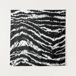 Hand Drawn Abstract Two Colors Zebra Stripes Repea Tapestry