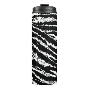 Hand Drawn Abstract Two Colors Zebra Stripes Repea Thermal Tumbler