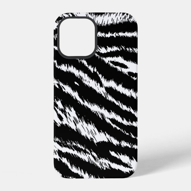 Hand Drawn Abstract Two Colours Zebra Stripes Repe iPhone Case (Back)
