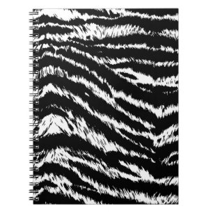 Hand Drawn Abstract Two Colours Zebra Stripes Repe Notebook