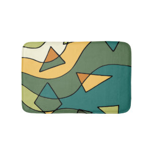 Hand drawn abstract vintage design bath mat