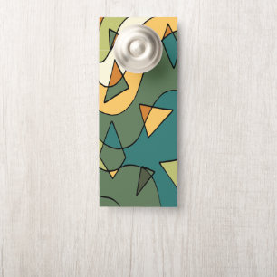 Hand drawn abstract vintage design door hanger