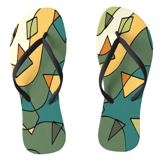 Hand drawn abstract vintage design    flip flops (Footbed)