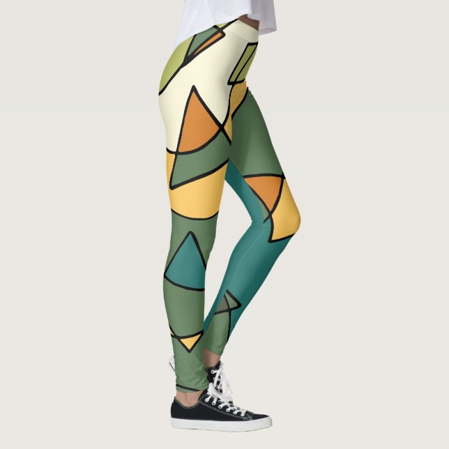 Hand drawn abstract vintage design    leggings (Right)