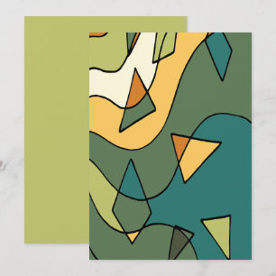 Hand drawn abstract vintage design neck tie invitation