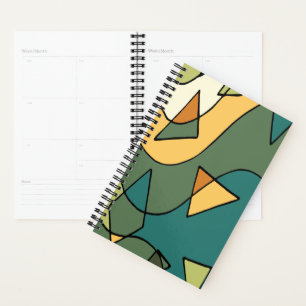 Hand drawn abstract vintage design planner