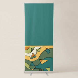 Hand drawn abstract vintage design retractable banner