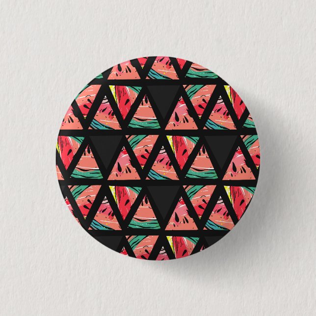 Hand Drawn Abstract Watermelon Pattern 3 Cm Round Badge (Front)