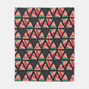 Hand Drawn Abstract Watermelon Pattern Fleece Blanket