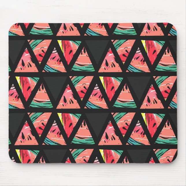 Hand Drawn Abstract Watermelon Pattern Mouse Mat (Front)