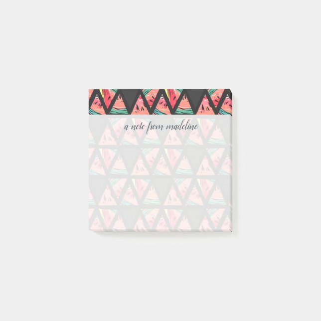 Hand Drawn Abstract Watermelon Pattern Post-it Notes (Front)