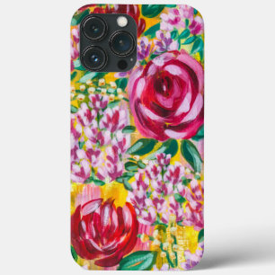 Hand drawn Acrylic Floral  Painting   iPhone 13 Pro Max Case