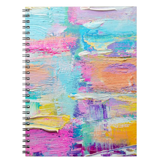 Hand drawn acrylic painting. Abstract art backgrou Notebook (Front)