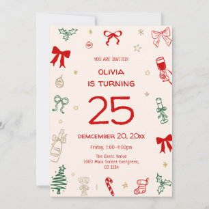 Hand Drawn Adult Christmas Party Invitation