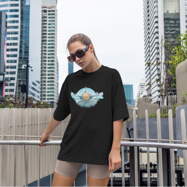 Hand Drawn Aeroplane Cat   T-Shirt (Creator Uploaded)