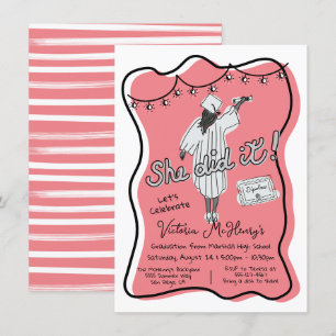 Hand drawn African American Black Graduation Invitation
