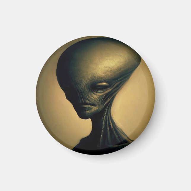 Hand Drawn Alien Portrait  Magnet (Front)