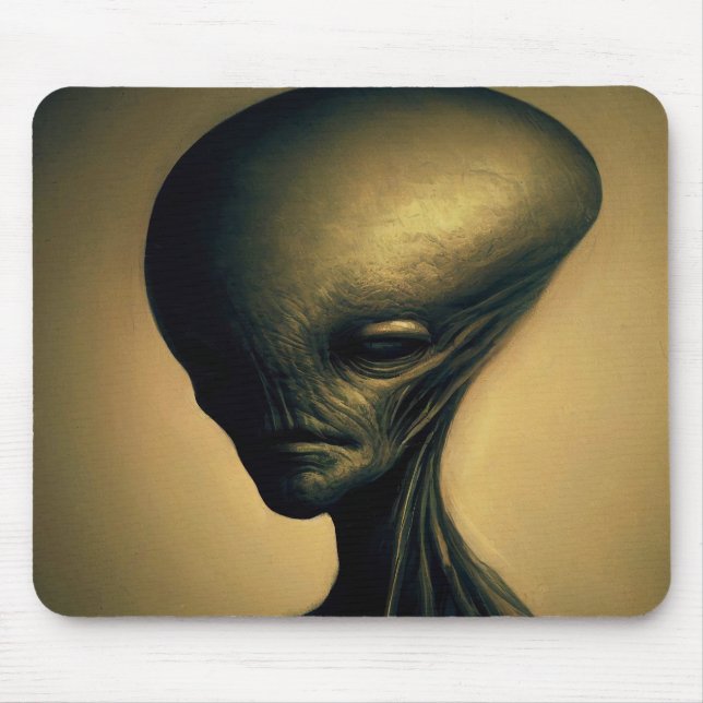 Hand Drawn Alien Portrait  Mouse Mat (Front)