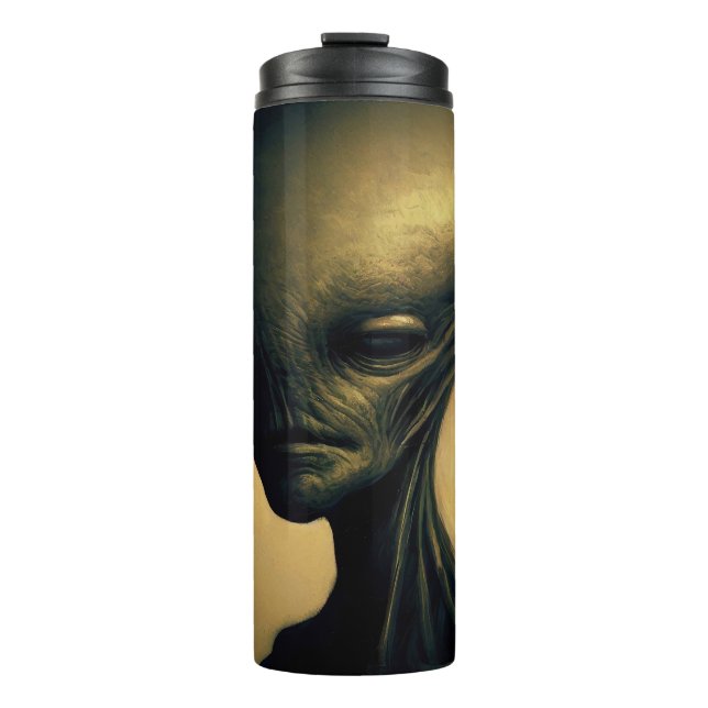 Hand Drawn Alien Portrait  Thermal Tumbler (Front)