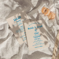 Hand Drawn All In One Blue Champagne Tower Wedding