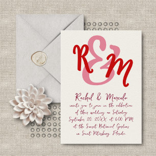 Hand Drawn Ampersand Initials Wedding Invitation
