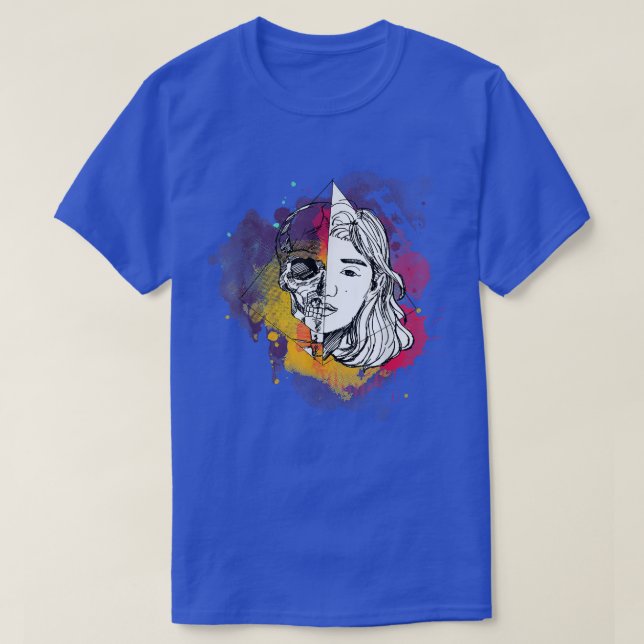 Hand Drawn Anime Skelita with Colour Splash  T-Shirt (Design Front)