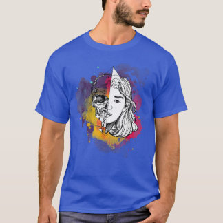 Hand Drawn Anime Skelita with Colour Splash T-Shirt