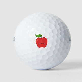 Hand Drawn Apple Cartoon Illustration Golf Balls