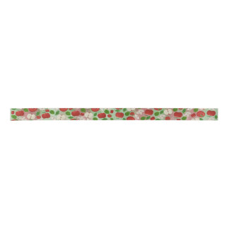 Hand-Drawn Apple Ribbon – Rustic Modern Satin Ribbon