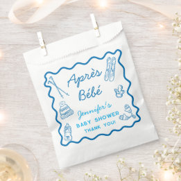 Hand Drawn Apres Ski Personalised Baby Shower Favour Bags