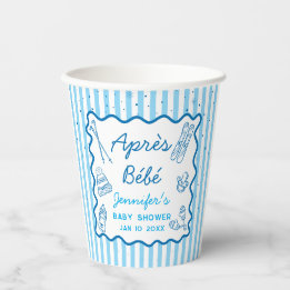 Hand Drawn Apres Ski Personalised Baby Shower Paper Cups