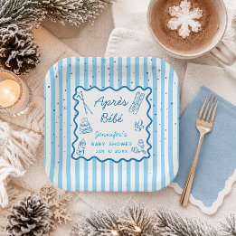 Hand Drawn Apres Ski Personalised Baby Shower Paper Plate