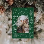 Hand Drawn Arch Photo Christmas Card<br><div class="desc">This hand drawn Christmas card template featuring cute hand drawn elements and a retro themed font pairing. Edit all wording and colours to make this holiday card fit your own personal style.</div>