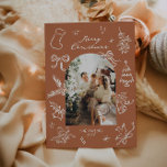 Hand Drawn Arch Photo Christmas Card<br><div class="desc">This hand drawn Christmas card template featuring cute hand drawn elements and a retro themed font pairing. Edit all wording and colours to make this holiday card fit your own personal style.</div>