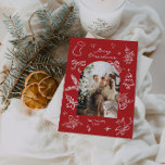 Hand Drawn Arch Photo Christmas Card<br><div class="desc">This hand drawn Christmas card template featuring cute hand drawn elements and a retro themed font pairing. Edit all wording and colours to make this holiday card fit your own personal style.</div>